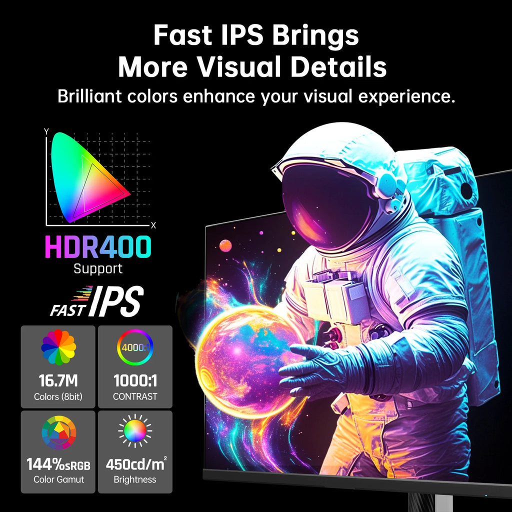27 Inch White Gaming Monitor 300Hz/320Hz, QHD 1440P Fast IPS Computer Monitor