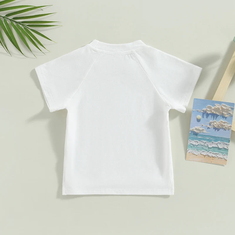 0-4Years Toddler Girls Boys Summer Tops Solid Color Short Sleeve O Neck Loose T-shirt