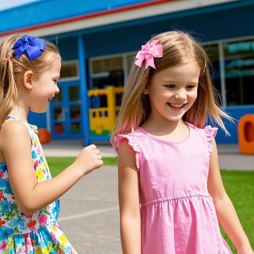 40-Piece 3-Inch Ribbon Pinwheel Hair Bows with Alligator Clips for Girls and Toddlers