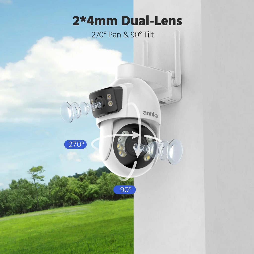 10MP Dual Lens PTZ Camera 2.4G 12X wifi security camera Color Night Vision 1/2/4 PCS outdoor surveillance camera