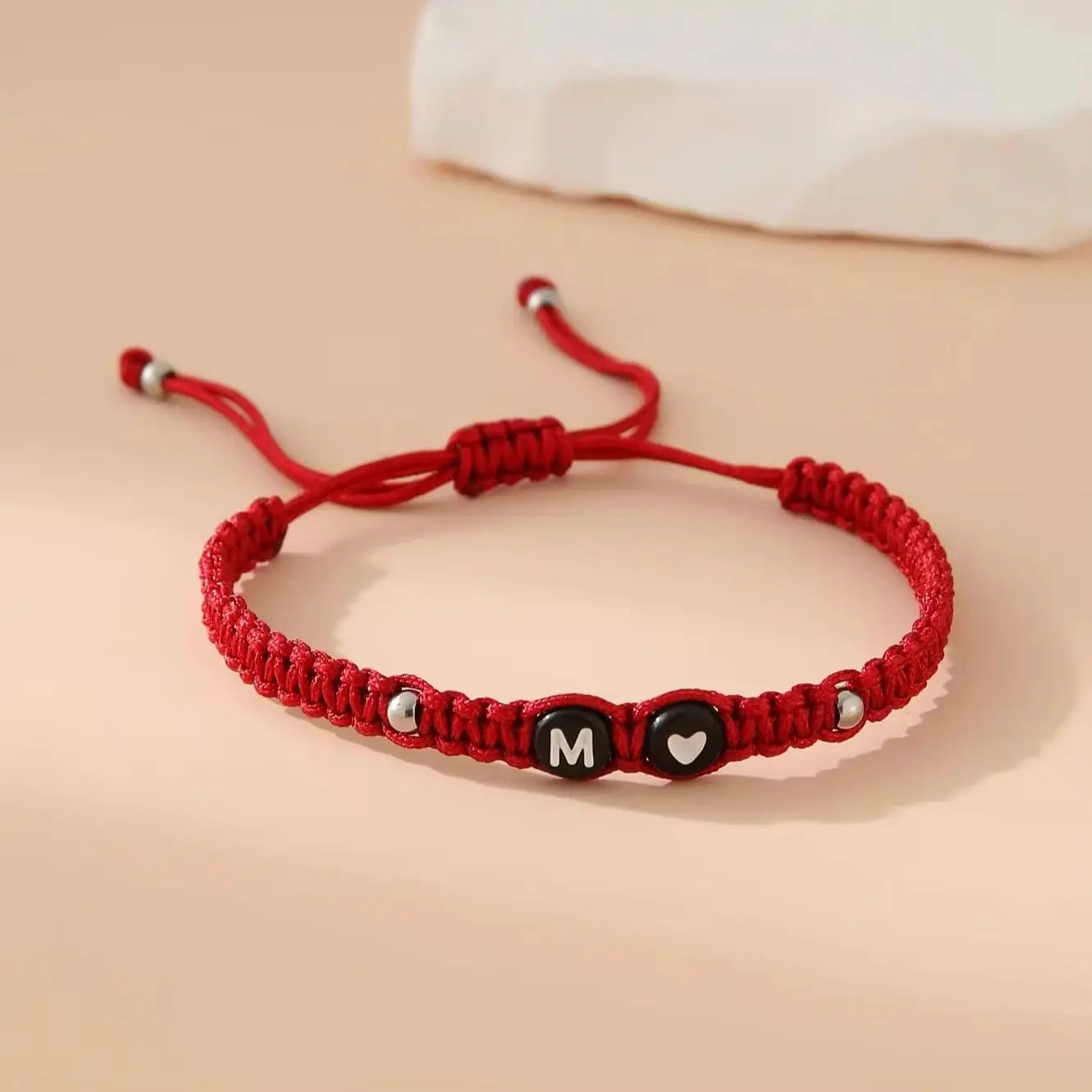 26 Alphabet Initials Heart Bracelet Jewelry Handmade Collapsible A-Z Name Braided Bracelet Women Men Friendship Couple Gift