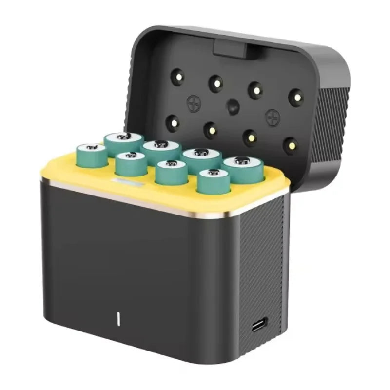 8-Slot 1.5V AA/AAA Lithium Battery LED Light Display Charger Lntelligent Storage Charging Integrated Lithium Battery Charger