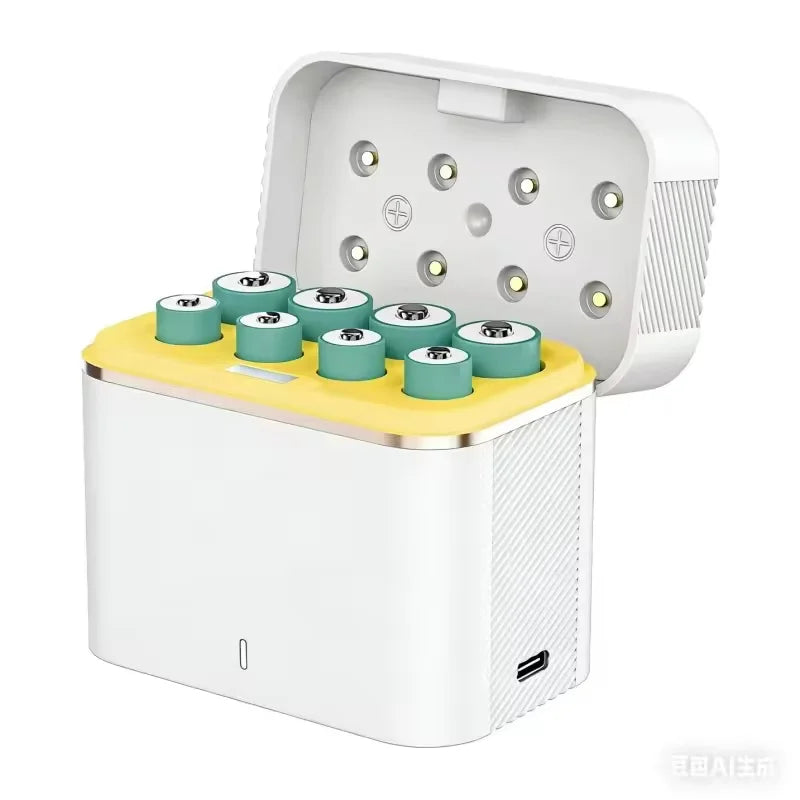 8-Slot 1.5V AA/AAA Lithium Battery LED Light Display Charger Lntelligent Storage Charging Integrated Lithium Battery Charger