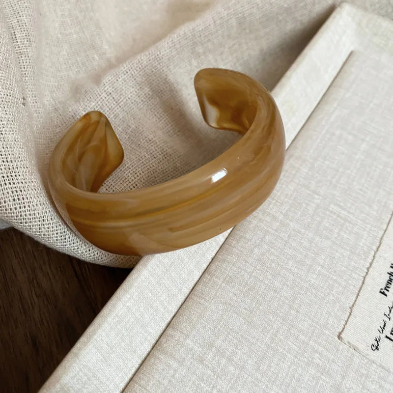 Cross-Border Acrylic Round Open Bracelet, Fresh, Sweet, Simple Bracelet, Niche High-End Jewelry for Women