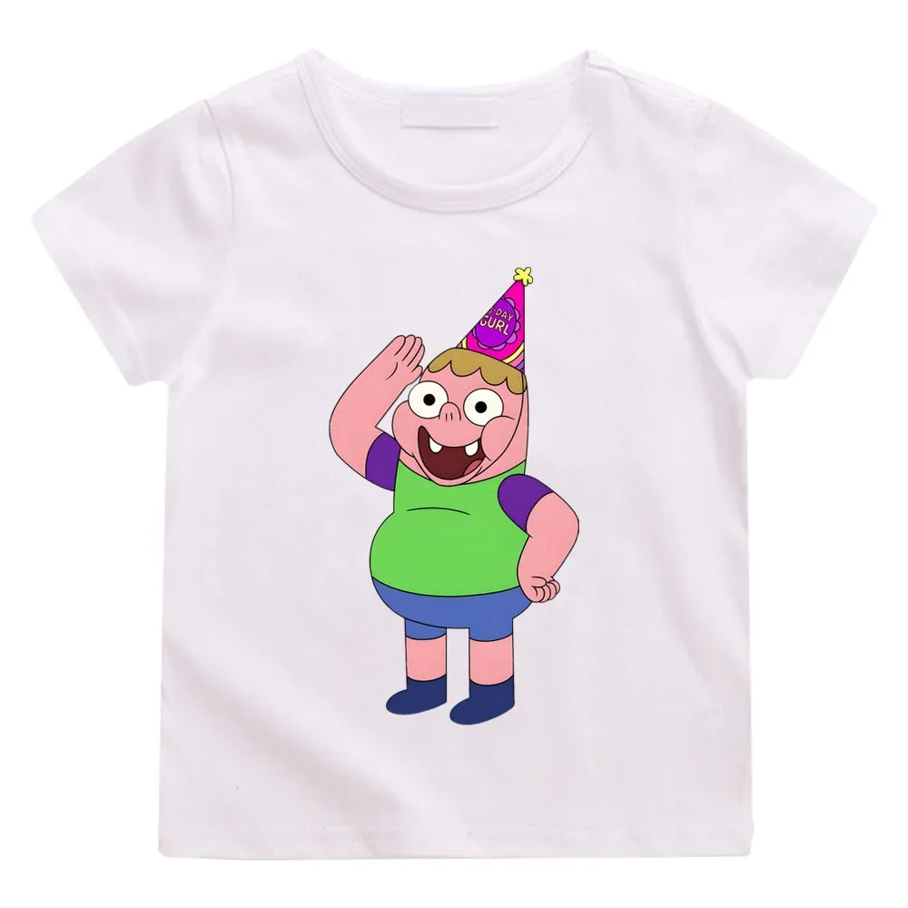 Cartoon Print T-shirts  Cute Manga 100% Cotton Tee-shirt Aesthetic Cartoon Boys/girls T Shirt