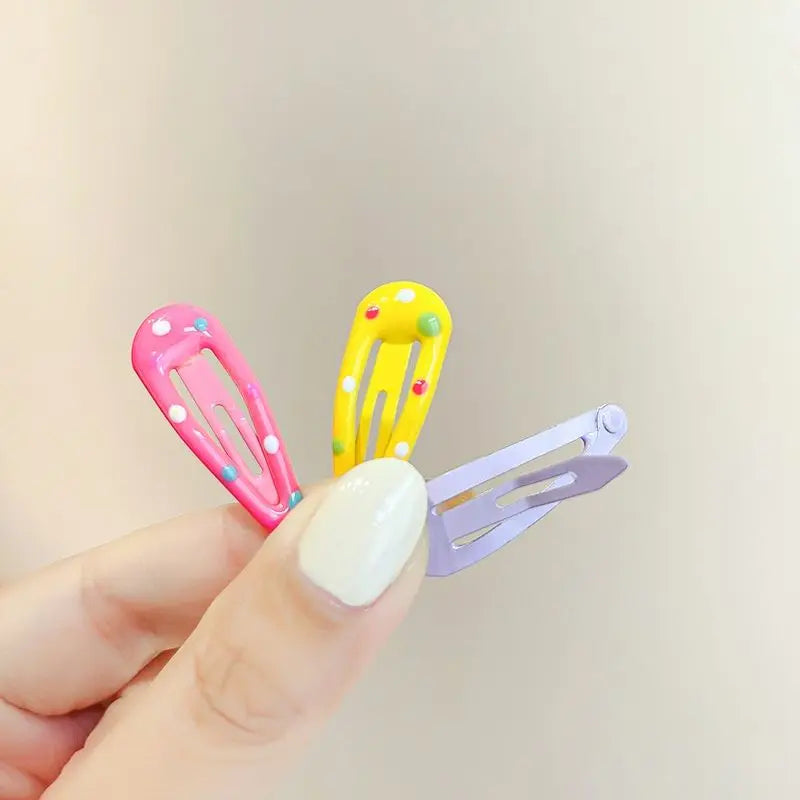 30Pcs Kids Hair Accessories Polka Dot Hairpin Mini Hair Clip Side Girls Hairgrip Candy Color Barrette Children Headwear