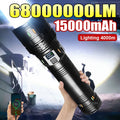 680000LM High Power LED Flashlight Most Powerful Tactical Torch 15000mah Rechargeable Flashlight Outdoor Portable Handheld Lamp
