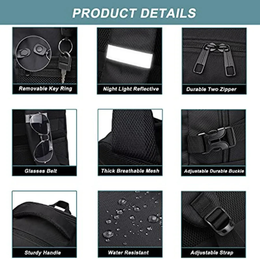 18.4 inch Laptop Backpack, Extra Large Backpack for Men 55L, Water Resistant Travel Backpack with USB Charging Port, TSA Friend