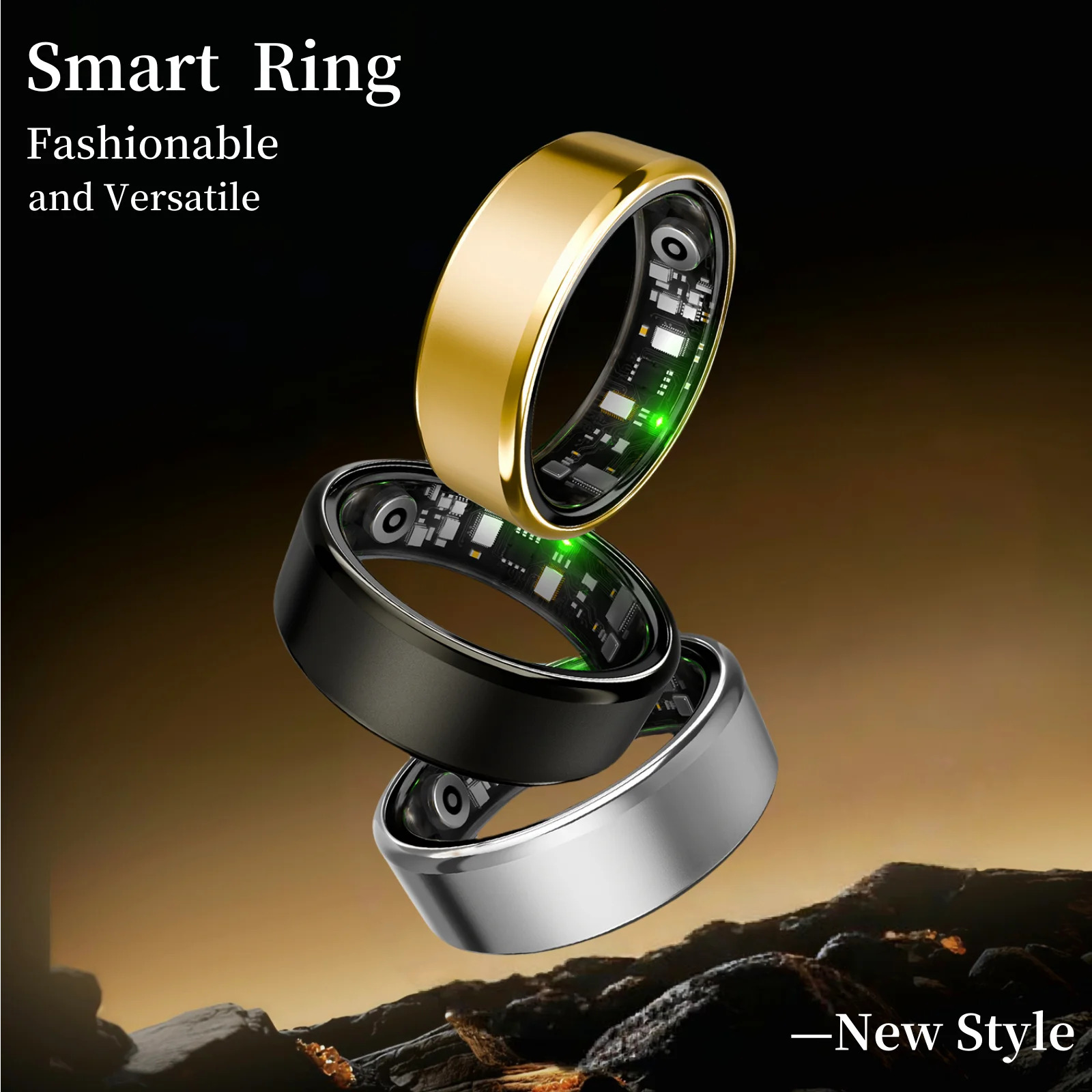 Smart Ring - Sports and Sleep Tracker. It can monitor steps, , It's compatible with both iPhone and Android devices.