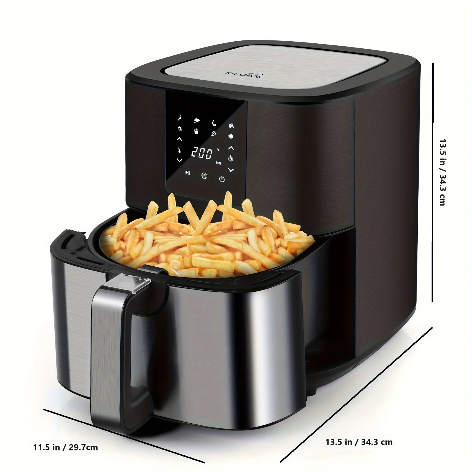 Large Air Fryer, 1500W 7QT Air Fryer Cooker, Adjustable Temperature 100-400°F, 8 Presets Menu, Digital Touch Screen