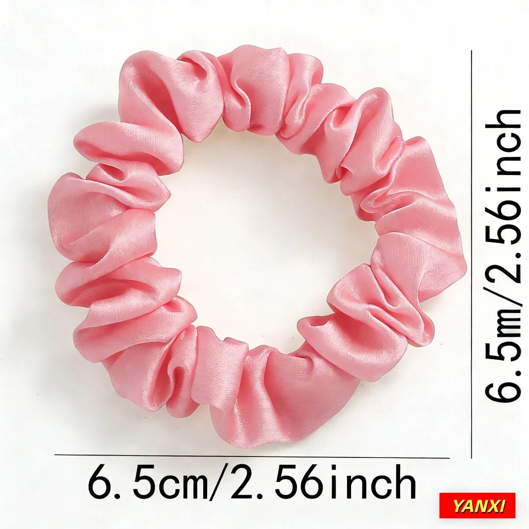 1/6/16/32/50/100pcs bulk satin scrunchies elegant pink small 6.5cm headwear hair ties accessories casual cute