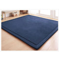 Soft Coral Velvet Play Mat 5'x6'8" Dark Blue for Toddlers Yoga Exercise Non-Slip Area Rug
