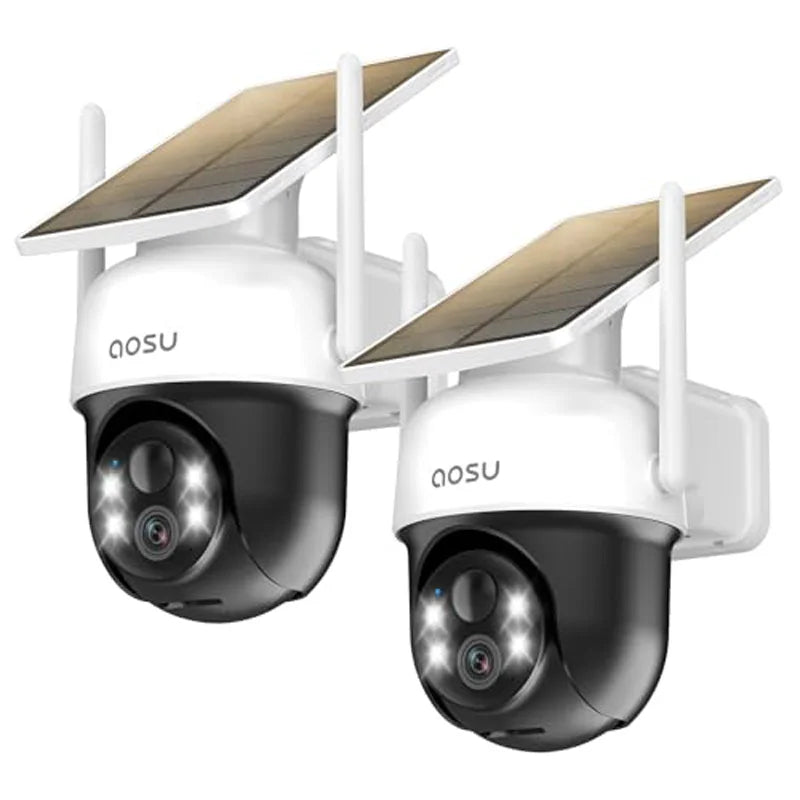 2/4/6/8pcs 3MP Solar Camera 5000mAh Battery Two-way Audio Security Camera Wireless Solar Panel PTZ CCTV Camera