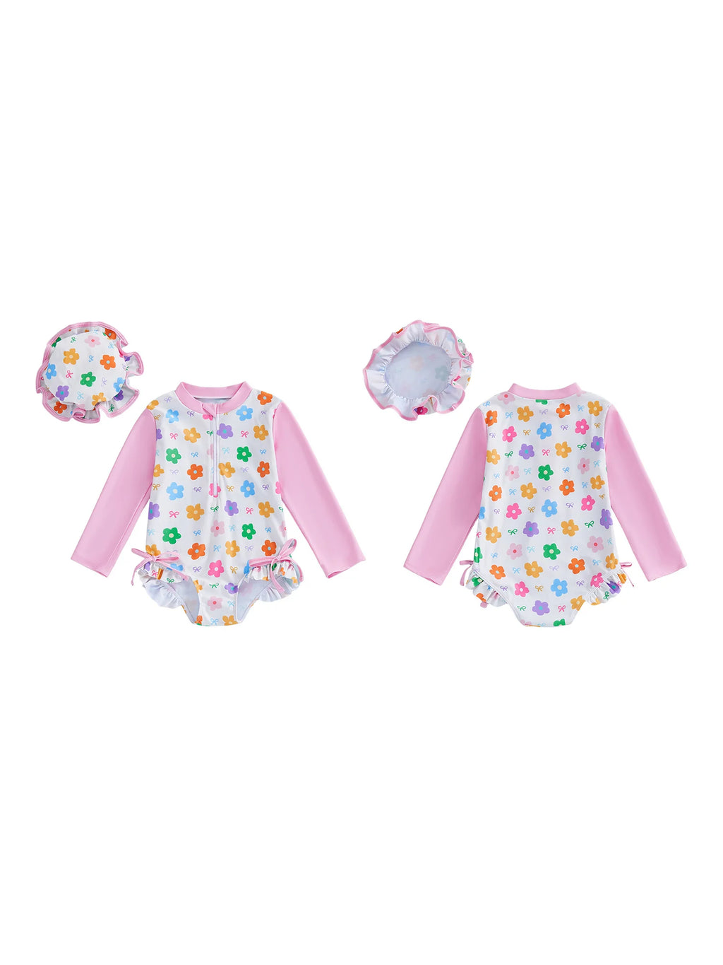 Baby Girl  Swimsuit with UPF 50 Sun Protection and Cute Ruffle Detail for Beach Pool Vacation