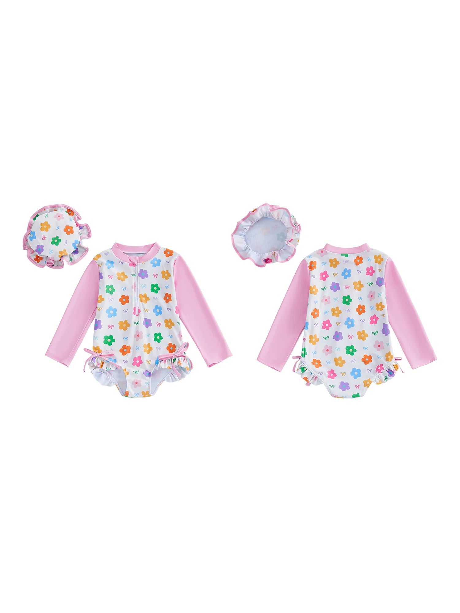 Baby Girl  Swimsuit with UPF 50 Sun Protection and Cute Ruffle Detail for Beach Pool Vacation