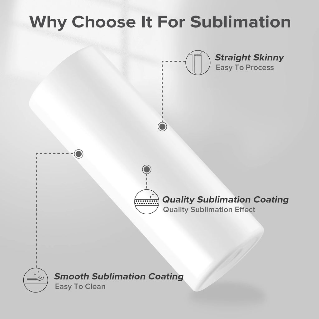 Sublimation Tumblers Blanks 20 oz 25 Pack Skinny Straight Tumblers Bulk Stainless Steel Insulated Sublimation Cups with Lid and