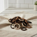 Daily Commute 50pcs Neutral Tone Hair Ties - Seamless High Elasticity Nylon, No Snag & No Crease