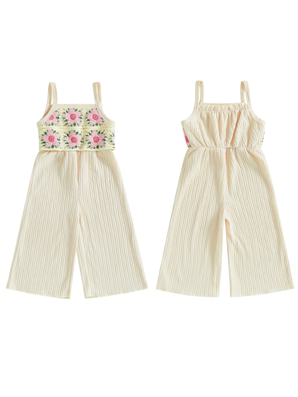 Adorable Baby Girl Floral Romper Sleeveless Jumpsuit Square Neck Spaghetti Strap Overalls Summer Outfit Cute Toddler Clothes