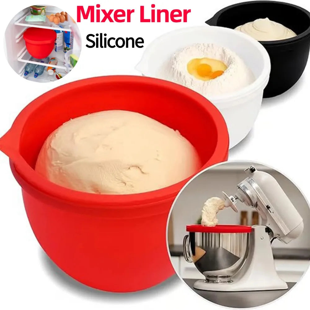 5 Qtr. Silicone Liners with Lid Mixer Bowls Reusable
