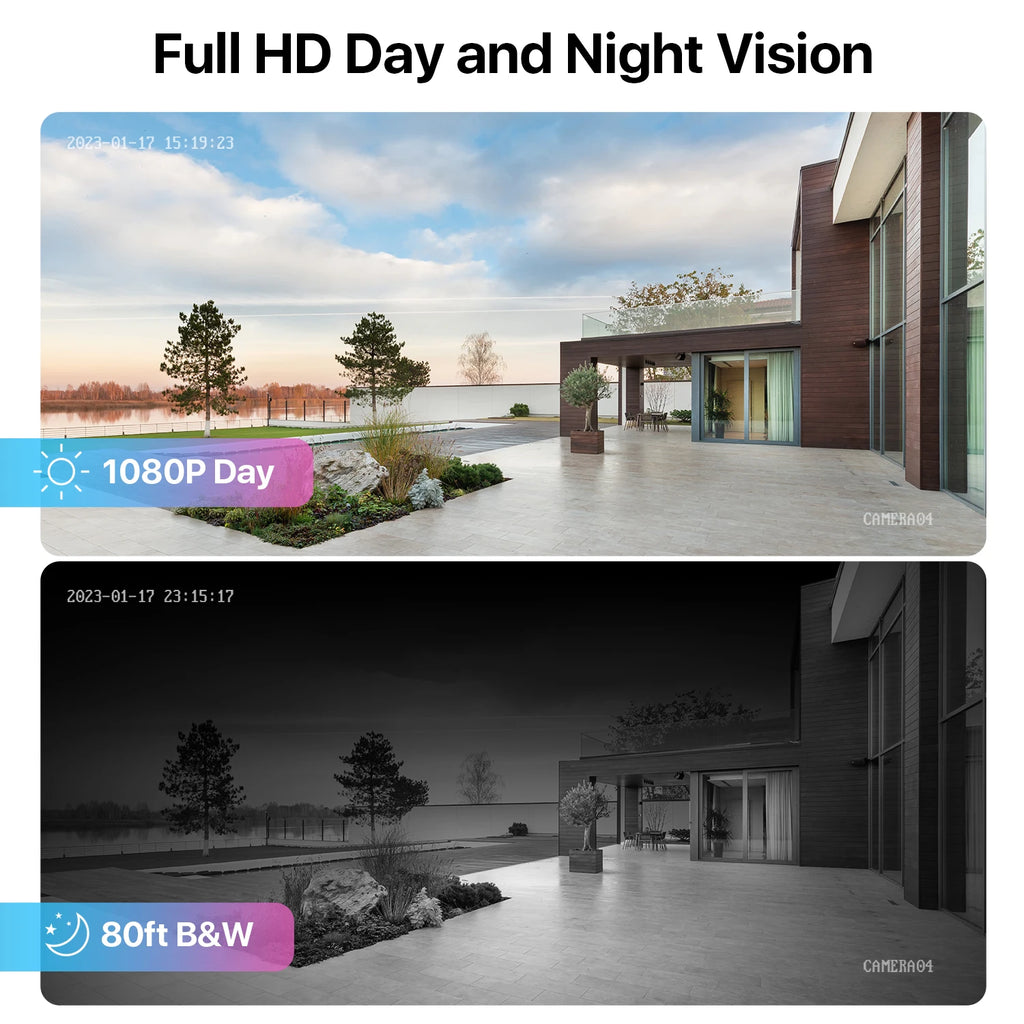 4 Pack HD TVI Security Cameras Outdoor Indoor Weatherproof Bullet Surveillance Camera for Analog CCTV DVR System