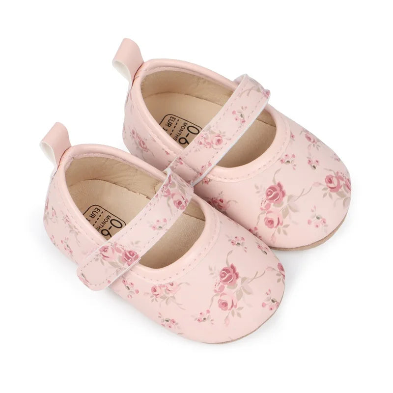 Infant Girls Sparkly Shoes Glittery Soft PU Leather Non-slip Sole First Walker Shoes for Toddlers