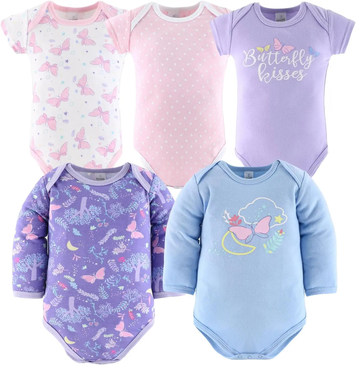 Baby Gift Set for Girls, Newborn Girl Gift Sets, Baby Clothes & Essentials, Purple Butterfly