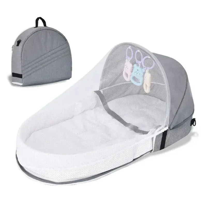 Portable Newborn Baby Bed - Travel Crib, Foldable Anti-Stress Bassinet for Baby