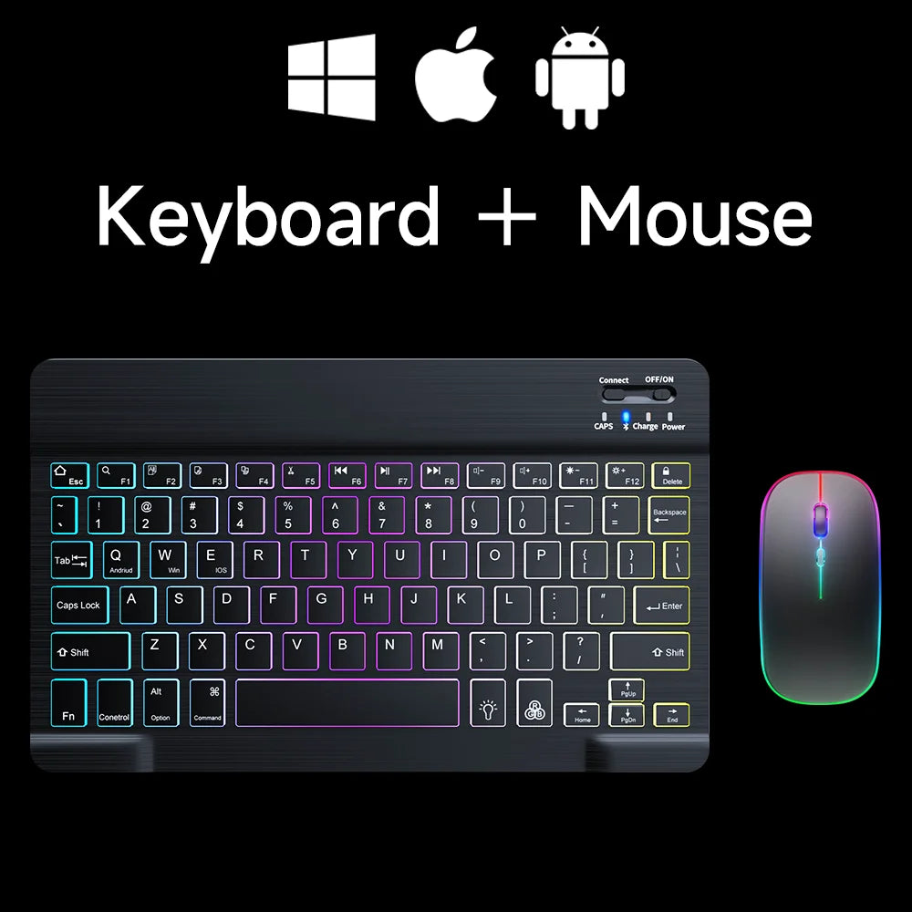 10 inch RGB Backlit Rechargeable  Bluetooth Keyboard Wireless Keyboard Bluetooth Mini Keyboard