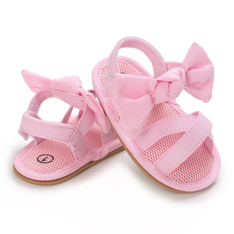 Summer Western Style Baby Flower Princess Shoes Pink Open Toed Baby Girl Sandals