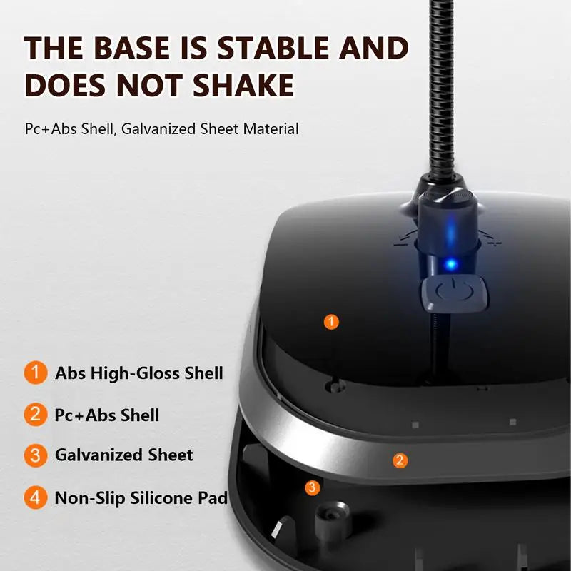 USB Microphone for laptop and Computers Adjustable Studio Singing, Streaming Podcasting Recording Mic With Holder Desktop