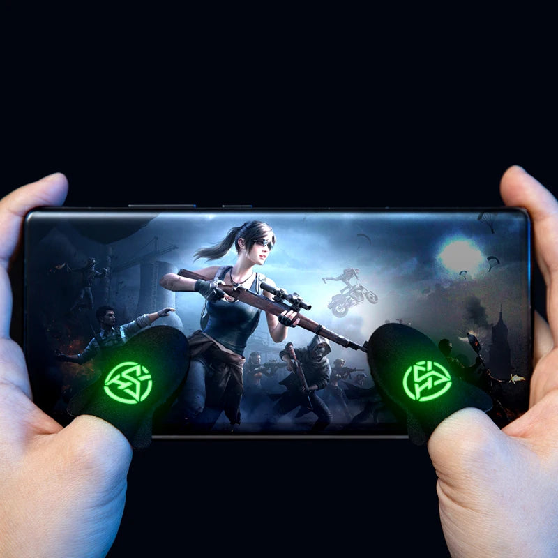 6Pcs Mobile Game Fingertip Gloves For PUBG Gamer Sweatproof Anti-Slip Luminous Game Finger Sleeve Breathable Gaming Finger Cover