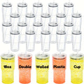 25pcs 18 Oz Water Bottles, Acrylic Snowglobe Tumbler, Snow Globe Cups with Pre Drilled Hole, Double Wall Travel Cups