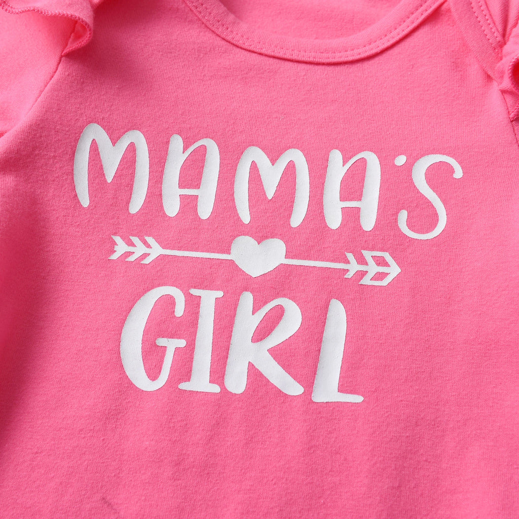 Fashion Newborn infant Baby Girl Outfit Printed Long Sleeve Romper Top and Bowknot Flared Pants with Headband 3PCS Clothes Set