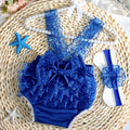 Newborn Photography Lace Romper Set  Photo Shoot Outfits with Bow Headband for Baby Girl Picture Ideas