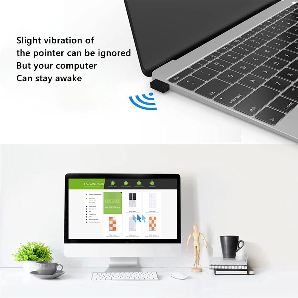 1-10PCS Mouse Jiggler Undetectable Mouse Mover Shaker Simulate Mice Driver-Free Keeps Computer PC Laptop Awake ON/Off Button