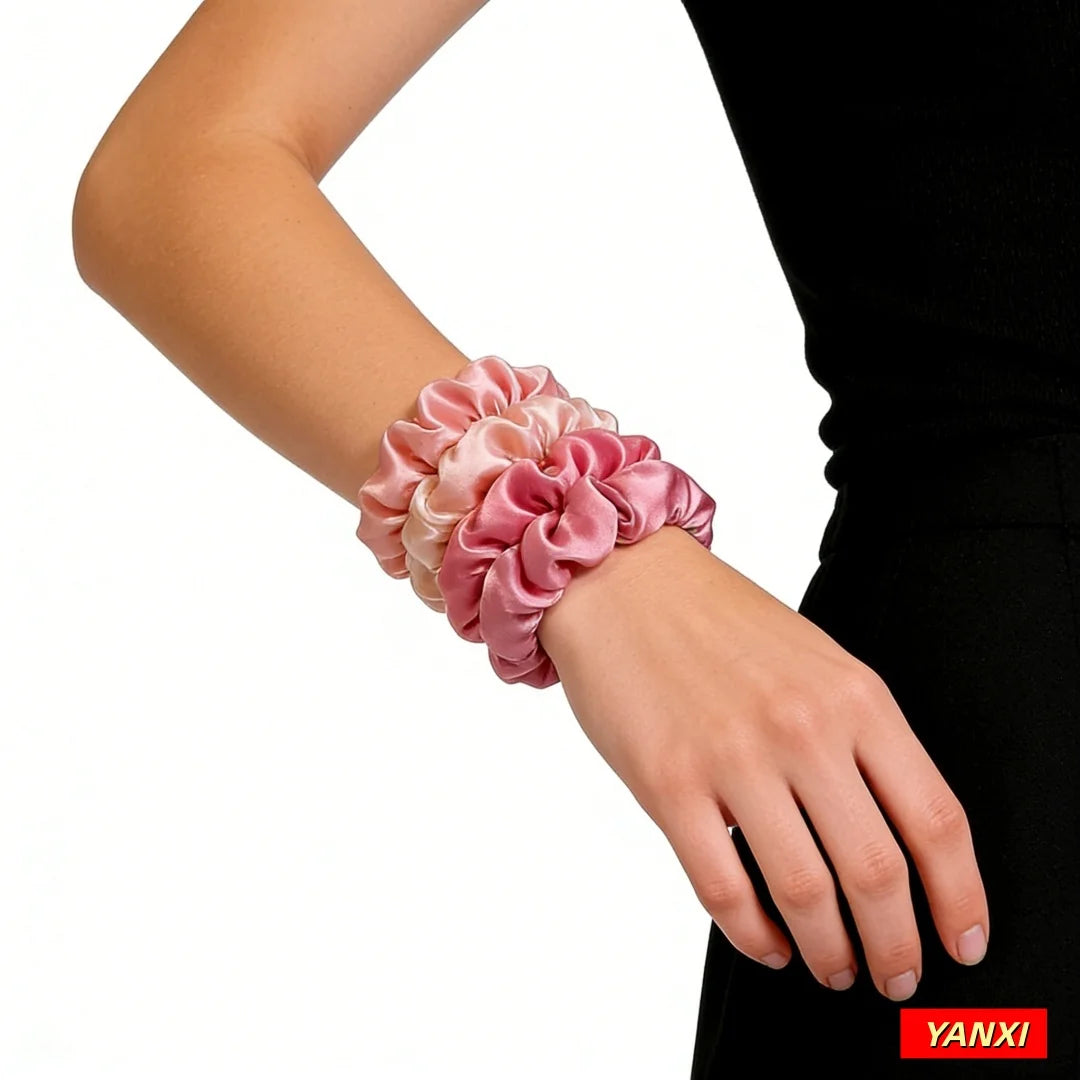 1/6/16/32/50/100pcs bulk satin scrunchies elegant pink small 6.5cm headwear hair ties accessories casual cute