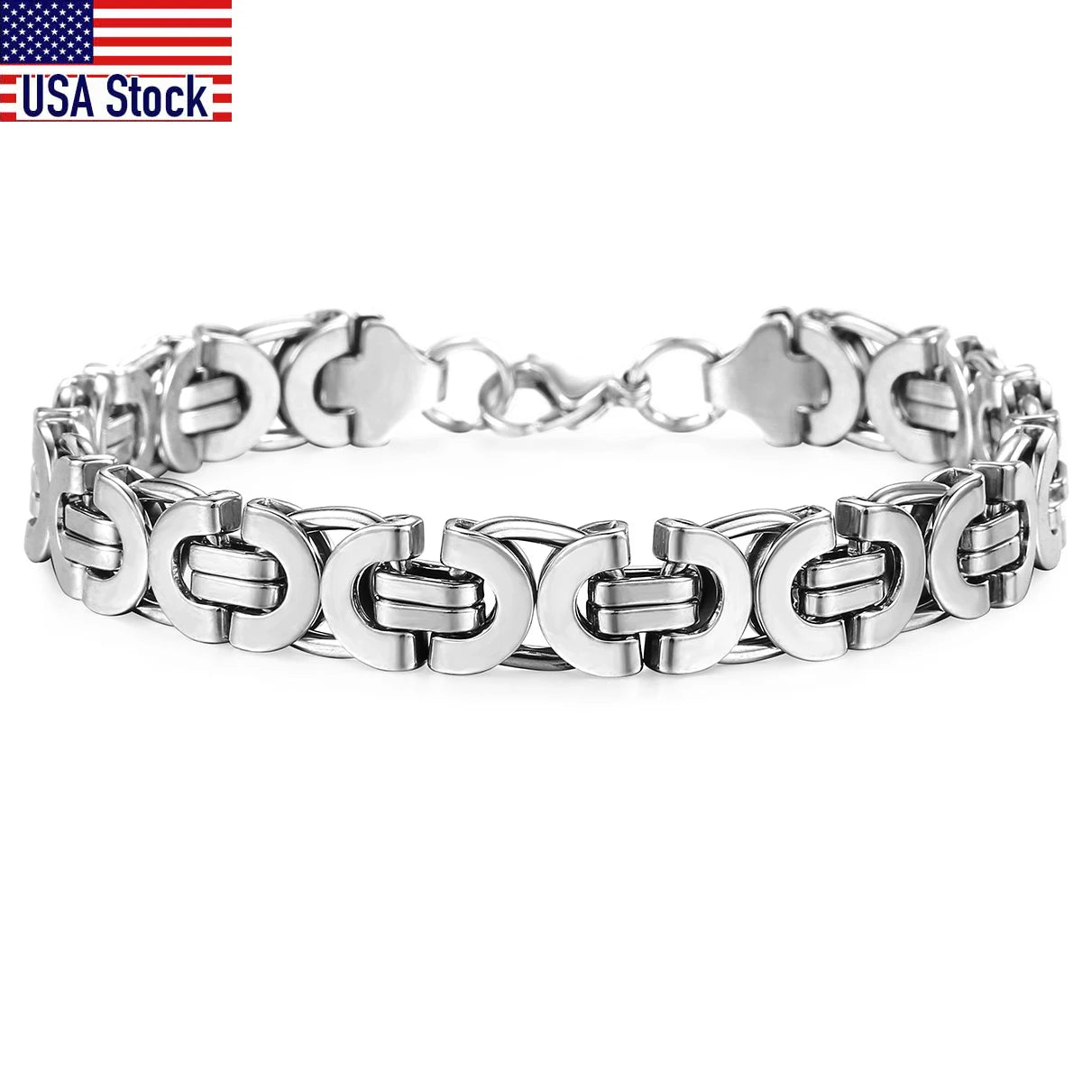 11mm Men Bracelet Silver Color Stainless Steel Flat Chain Bracelet For Boys Punk Rock Gothic Male Jewelry