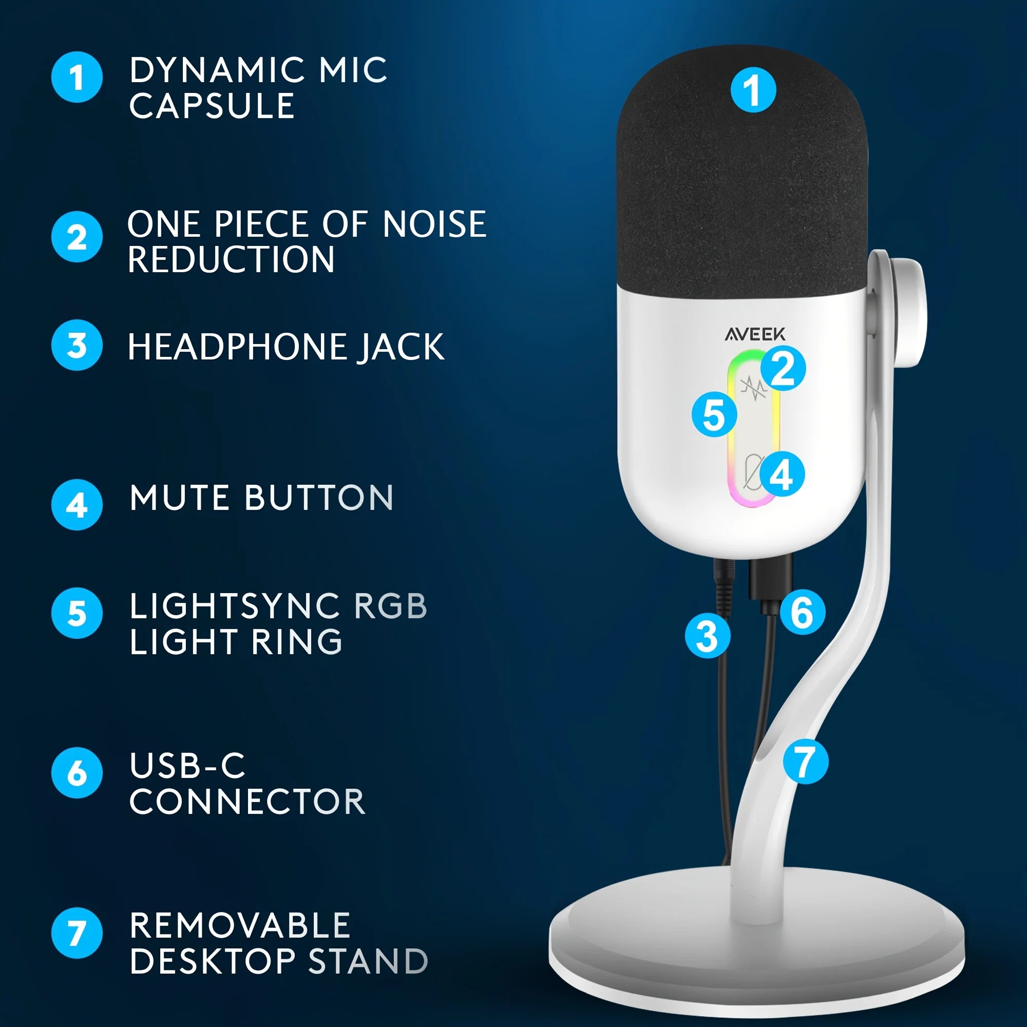 Gaming Microphone, USB Computer Microphone For PC, Mac, PS4/5, Condenser Podcast Mic For Studio Recording, YouTube, Stream