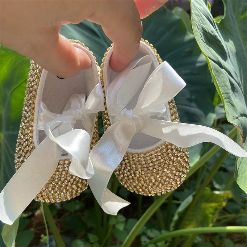 Dollbling Baby Diamonds and Pearls Custom Baby Girl Pearl Rhinestone Birthday Baptism Fancy Shoes Baby Shower Easter