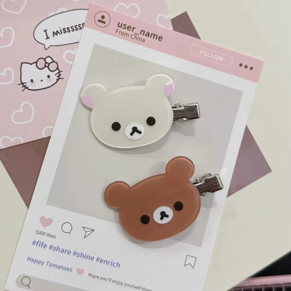 Fashion Hair Clips Anime Bear Head Cute Hair Pins and Clips Headwear Hair Accessories For Women Girls Gift