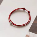 Mini Fashion Four-leaf Clover Red Thread String Bracelet Lucky Red Handmade Rope Charm Bracelet For Women Men Jewelry