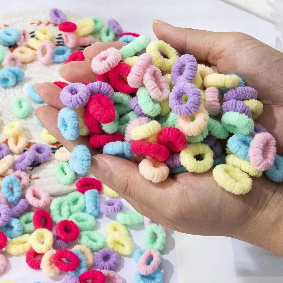 100pcs Girls Elastic Hair Bands Children Ponytail Hold Hair Tie Rubber Band Scrunchie Kids Hair Accessories for girl