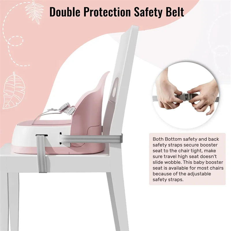 Travel High Chair with 3-Point Harness & 2 Adjustable Straps, Washable Design