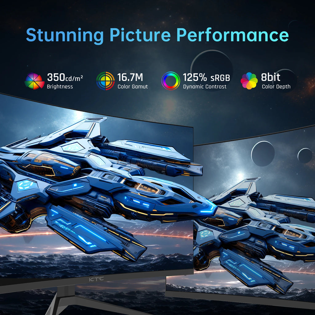 32 inch 240Hz Curved Gaming Monitor 1500R 1080P 125% sRGB 1ms, Free sync/G-sync HDR10,HDMI/DP/USB Ports VESA, Tilt Adjustable,