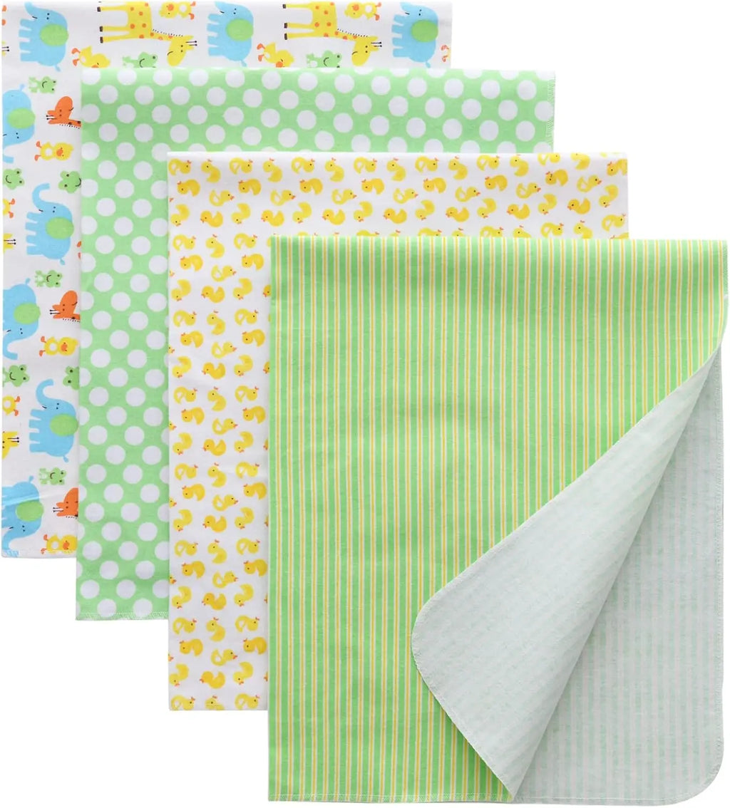 4-Pack 100% Cotton Flannel Baby Swaddle Blankets, 30x30 Inch, Soft for Newborns Boys & Girls