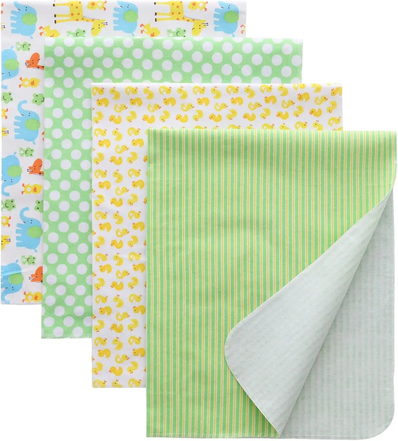 4-Pack 100% Cotton Flannel Baby Swaddle Blankets, 30x30 Inch, Soft for Newborns Boys & Girls