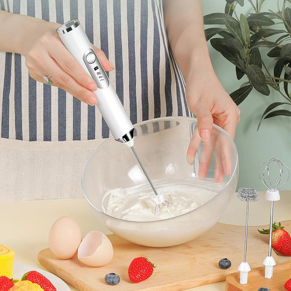 Handheld Kitchen Egg Beater USB Charging Wireless Mini Electric Whisk Coffee Milk Mixer