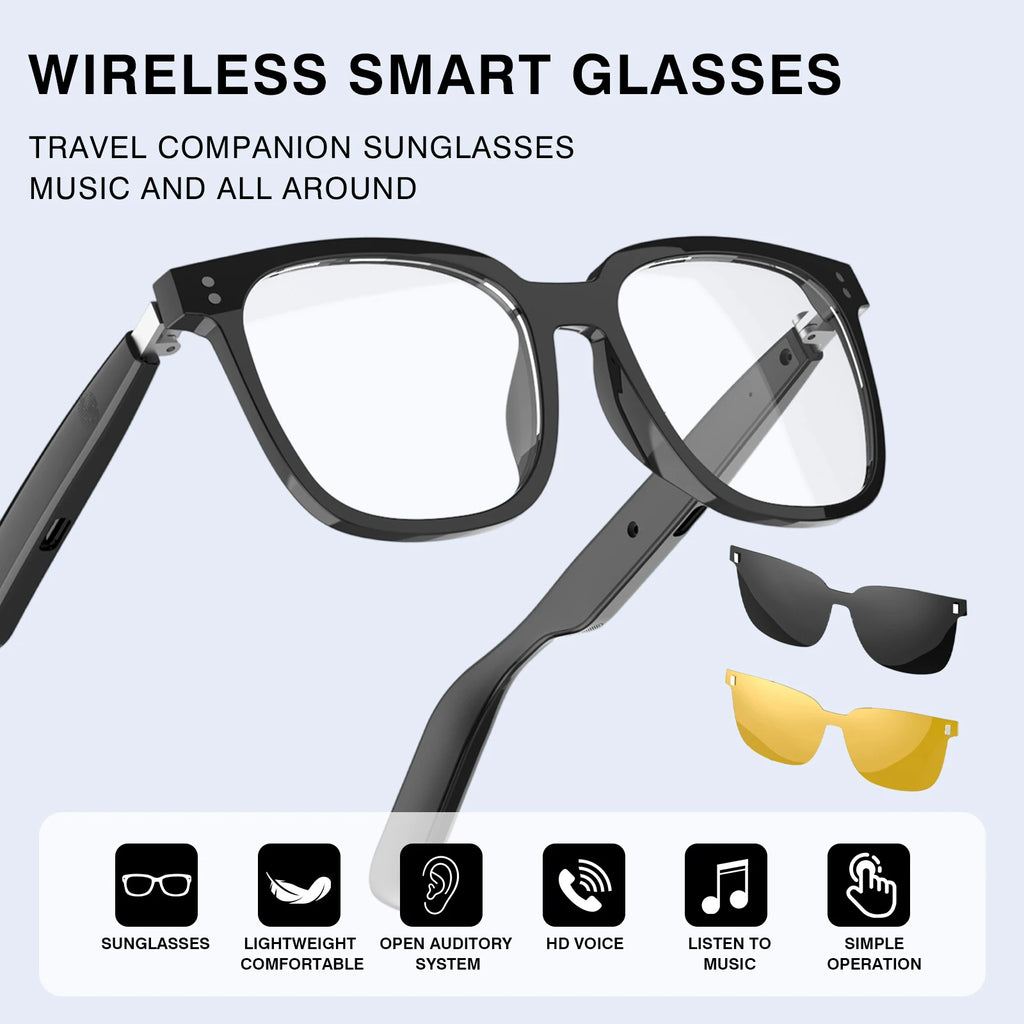 Wireless Smart Glasses with Audio and Voice Call Functionality for Outdoor Travel Convenience in Making Calls