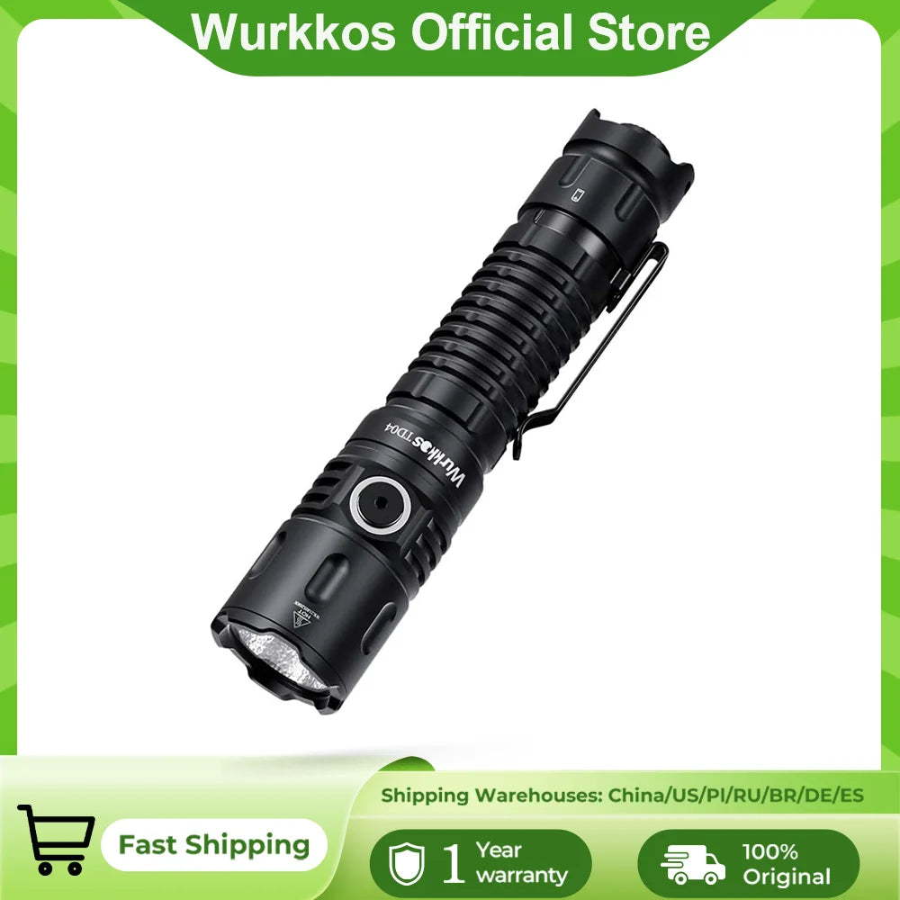 TD04 Flashlight 21700 Rechargeable Dual-Mode Tactical Flashlight USB-C Interface 3000 Lm Everyday Carry with Tail Switch