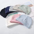 Unisex 0-3 Months Newborn Boy Girl Hats 100% Cotton Soft Bonnet Caps Solid Color Kids Beanie Felt Cap Baby Accessories